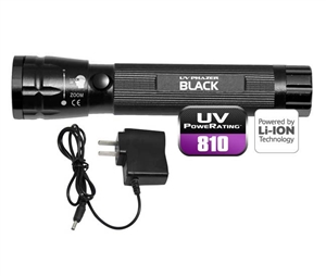 413065 UView UV Phazer Black (Rechargeable) Focusing Light with UV Enhancing Glasses Lithium Ion Battery & Charger