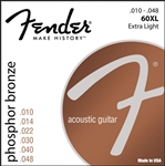 Fender 60XL Phosphor Bronze Extra Light Ball End Acoustic Guitar Strings .010-.048