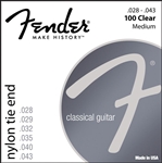 Fender Nylon Classical 100 .028-.043 Clear Silver Tie End Acoustic Guitar Strings