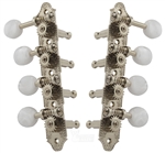 Grover 409FN F-Style Mandolin Tuning Machines 4 x 4 Tuners Set - Nickel with Pearloid Buttons