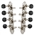 Grover 409NB A-Style Mandolin Tuning Machines 4 x 4 Tuners Set - Nickel with Black Buttons