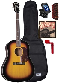 Blueridge BG-40 Soft Shoulder Acoustic Guitar Starter Package Bundle Combo