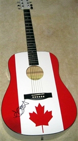 Alanis Morissette Autographed Canada Flag Acoustic Guitar 100% Authentic