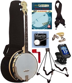 Gold Tone Cripple Creek CC-Tenor 4 String Maple Resonator Banjo Package