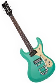 Danelectro "The 64" Double Reverse Cutaway Solid Body Electric Guitar Bigsby Trem - Aqua