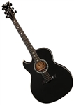 Dean Exhibition Acoustic-Electric Guitar with Aphex in Black Satin Left-Handed w/ Deluxe Bag EX BKS L