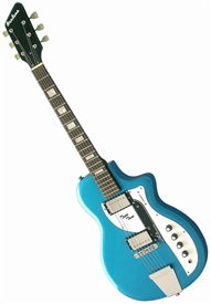 Eastwood Airline Twin Tone Supro Dual Tone Reissue Retro Electric Guitar - White, Red, Blue