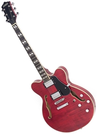 Eastwood Classic 6 HB Hollowbody Electric Guitar - Dark Cherry