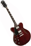 Eastwood Classic 6 HB Lefty Hollowbody Electric Guitar - Walnut Left Handed
