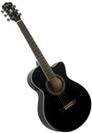 Washburn EA10B Festival Series Petite Jumbo Acoustic Electric Guitar - Black