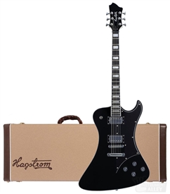 Hagstrom Fantomen Solid Body Electric Guitar FANT-BLK Black with Hard Case