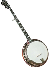 Gold Star GF-100HF Hearts and Flowers Mahogany 5 String Pro Banjo with Hard Case