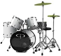 GP Percussion Performer GP200 5 Piece Drum Set w/ Throne Cymbals & Sticks