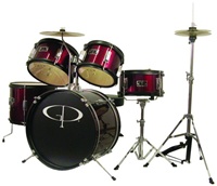 GP Percussion GP-55 Junior 5 Piece Drum Set with Throne and Sticks for kids GP55