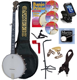 Deering Artisan Goodtime Openback Banjo Package 5 String Open Back Combo