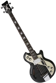 Italia Mondial Classic Electric Bass Guitar Black, Cream