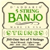 D'Addario J60 5-String Nickel Custom Light Banjo Strings 9-20