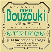 D'Addario J81 Irish Bouzouki 8-String Nickel Wound Strings Set