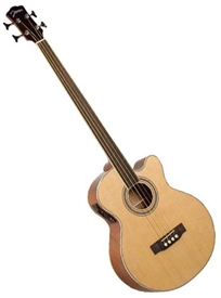 Johnson JB-24F-NA Fretless Deep Body Acoustic Jumbo Bass Guitar