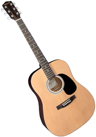 Johnson JG-620 Spruce Top Dreadnought Acoustic Guitar Natural, Sunburst, White, Black