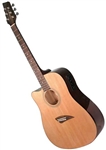 Kona K1EL Left Handed Cutaway Acoustic/Electric Guitar - Natural Gloss