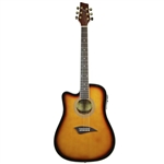 Kona K2 Series K2LTSB Left Handed Thin Body Acoustic/Electric Guitar - Sunburst