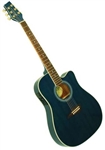 Kona K2 Series K2TBL Thin Body Acoustic/Electric Guitar - Blueburst