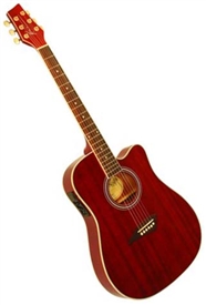 Kona K2 Series K2TRD Thin Body Acoustic/Electric Guitar - Red