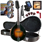 Kentucky KM-140 Mandolin Standard Solid Top A-Model Mandolin Case,Strings DVD Beginner Package
