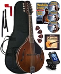 Kentucky KM-256 Artist A-Style Mandolin All-Solid Vintage Brown Nitro Finish with Bag,Strings DVD Beginner Package