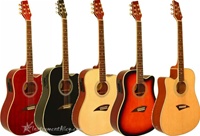 Kona K1E Cutaway Acoustic Electric Guitar 7 Colors and Left Handed Available