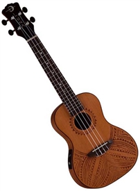 Luna Tapa Solid Cedar Top Ukulele Concert Body Size Uke w/ Bag UKE TAPA CDR