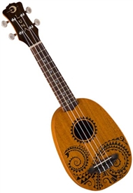 Luna Soprano UKE TATTOO Pineapple Tattoo Mahogany Ukulele w/ Bag