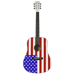 Main Street MAAF USA American Flag Dreadnought Acoustic Guitar Stars & Stripes