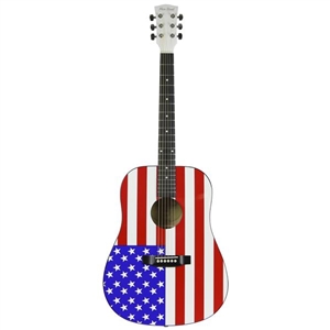 Main Street MAAF USA American Flag Dreadnought Acoustic Guitar Stars & Stripes