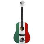 Main Street Mexican Flag Mexico Dreadnought Acoustic Guitar