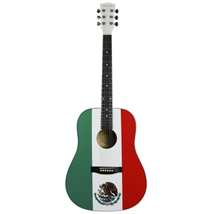 Main Street Mexican Flag Mexico Dreadnought Acoustic Guitar