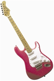 Main Street Double Cutaway Electric Guitar in Pink MEDCPNK