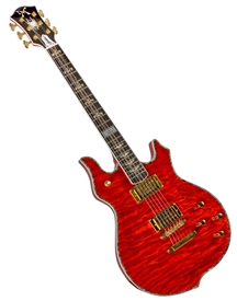 Minarik Goddess Studio X-Treme Series Electric Guitar with Quilted Top - Cherry Tiger Burst