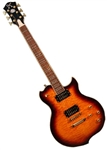 Minarik Lotus Single Cutaway Electric Guitar with Quilted Top - Dark Cherry Burst