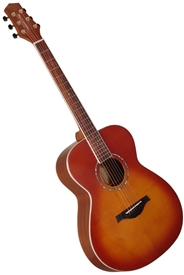 Wood Song OM-HS Orchestra Model Solid Sitka Top Acoustic Guitar w/ Bag - Honey Sunburst