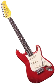 Oscar Schmidt OS-30 3/4 Size Translucent Red Kids Jr. Strat-Style Electric Guitar OS-30-TR