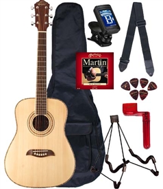 Oscar Schmidt OG1 Spruce Top 3/4 Size Kids Acoustic Guitar Package