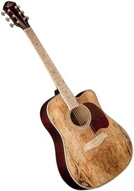 Oscar Schmidt OG2CEMFSM Spalted Maple Top Cutaway Acoustic/Electric Guitar w/ Maple Fretboard