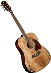 Oscar Schmidt OG2SM Spalted Maple Top Dreadnought Acoustic Guitar