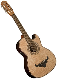 Oscar Schmidt OH32SEQN Bajo Quinto Tejano Mariachi Acoustic/Electric Guitar w/ Bag