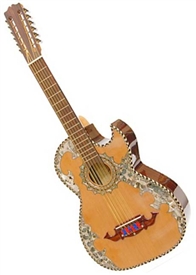 Paracho Elite "Alvarado" Bajo Sexto Tejano Mariachi Guitar - Deluxe Abalone Detail