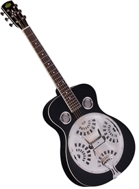 Regal RD-40B Dobro Resonator Guitar - Black Roundneck