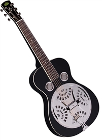 Regal RD-40B Dobro Resonator Guitar - Black Squareneck