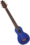 Washburn RO10TB Rover Steel String Acoustic Travel Guitar w/ Gig Bag - Translucent Blue